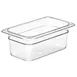 Cambro 44CW135 - 1/4 Size 2.7 Qt Clear Polycarbonate Food Pan, 4" Deep, NSF 1 image