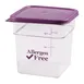 Cambro 4SFSCW441 - 4 Qt Container, 7-1/4" L x 7-1/4" W x 7-3/8" H, Clear PC, Purple Logo, NSF 1 image