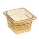 Cambro 63CLRHP150 H‑Pan Colander, 3" Deep, 1/6‑Size Pan Fit, Amber Plastic, NSF, -40°F to 300°F 2 image