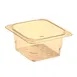 Cambro 63CLRHP150 H‑Pan Colander, 3" Deep, 1/6‑Size Pan Fit, Amber Plastic, NSF, -40°F to 300°F 1 image