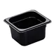Cambro 64HP110 H-Pan 1/6 Size, 4" Deep, Black Plastic Nonstick, -40°F to 375°F, NSF 1 image