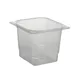 Cambro 65CLRPP190 1/6 Size Clear Plastic Colander – 6-3/8" x 6-15/16" x 5" Deep, NSF 1 image