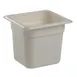Cambro 66CW148 - Food Pan, 2.4 Qt 1/6 Size, 6" Deep Polycarbonate, White, NSF 1 image