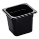 Cambro 66HP110 H‑Pan Food Pan, 1/6 Size, 6" Deep, Black Plastic, -40°F to 375°F, NSF 1 image