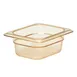 Cambro 82HP150 H‑Pan Food Pan, 1/8 Size, 2‑1/2″ Deep Amber Non‑Stick Plastic, -40°F To 375°F, NSF 1 image