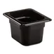 Cambro 84CW110 Food Pan - 1/8 Size, 1.1 Qt, 4" Deep Polycarbonate Black, NSF 1 image