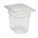 Cambro 86CW135 Food Pan – 1/8 Size, 1.5 Qt, 6" Deep, Clear Polycarbonate, NSF 1 image