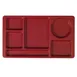 Cambro 915CP416 - 6-Compartment Tray, 8-3/4" x 15" Cranberry Polymer, Dishwasher Safe, EcoSafe 1 image