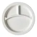 Cambro 93CW148 Plate, 9" Diameter 3‑Compartment White Polycarbonate, NSF‑Listed, Scratch‑Resistant 1 image