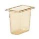 Cambro 96PHP150 1/9 Size 1.4‑Quart, 6" Deep Amber Plastic Food Pan, NSF, -40°F to 375°F 1 image
