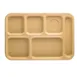 Cambro BCT1014161 6‑Comp Tray, 10" x 14‑1/2" Rectangular Tan ABS, Scratch‑Resist, Dishwasher Safe 1 image