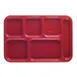 Cambro BCT1014163 - 6‑Comp Red ABS Tray, 10" x 14½", Scratch‑Resistant, Dishwasher Safe 1 image