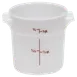 Cambro RFS1148 Round 1-Quart Container, 6-1/16" Dia x 5" H, Natural White Polyethylene, NSF 1 image