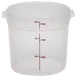 Cambro RFS6PP190 Round 6 Qt Storage Container, 9.94" Dia x 7.94"H, Translucent Polypropylene, No Lid 1 image