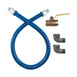 Dormont 16100BPV36BXFT 36" Blue Hose Food Truck Grade Gas Connector Kit w/ (2) Elbows, 1" Dia. 1 image