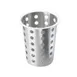 Cal-Mil 1017-39 Stainless Steel Cutlery Cylinder, 5-1/2" H, 4-1/2" Dia., Perforated, Silver, BPA Free Utensil Holder 1 image