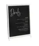 Cal-Mil 1264-15 Sign Holder – 8.5" x 11" Acrylic with Black Iron Frame, White Finish, Menu Display 1 image
