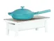 Cal-Mil 1409-22-15 Juno Chafer 19.7"W X 10"D X 7"H White Metal Wire Grill Fuel Cell Rail& Wind Guard 2 image