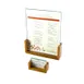 Cal-Mil 1510-46-60 Menu/Card Holder, 4"W x 6"H, U-Frame Acrylic Insert Bamboo Base 1 image