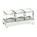 Cal-Mil 1560-2 Jar Display, 12"W X 4.25"D X 2"H (3) Glass 4" X 4" Jars, Aluminum Frame 1 image
