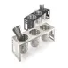 Cal-Mil 1608-55 3-Compartment Stainless Steel Utensil Holder Display, 16x5.25x6in 1 image