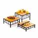 Cal-Mil 1711-3-60 Riser, 12"W X 12"D X 3"H, Bamboo Top, Iron Frame 1 image