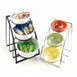 Cal-Mil 1712-10-13 Mission Style Bowl Display Frame Only, 3-Tier, Accommodates (3) 10" Dia. Bowls 1 image
