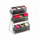 Cal-Mil 1817-96 Midnight Bamboo Tiered Display, 13"W X 9.5"D X 17.5" H, 3-Tier (9) Midnight Bamboo Bins 1 image