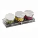 Cal-Mil 1850-5-55 Cold Condiment Display, (3) 32 Oz. Round Glass Jars With Silicone Lined Stainless Steel Solid Lids 1 image