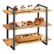Cal-Mil 1940-99 Madera Riser, 28"W X 12"D X 24"H (3) Shelves, Black Metal Frame 1 image