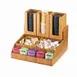Cal-Mil 2019-60 Condiment Station, 15"W X 14.25"D X 9.25"H (3) Section, Bamboo 1 image