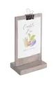 Cal-Mil 2036-46-110 Aspen Clip Sign Holder 2.5" x 4.5" x 8.5" H Gray Wood 4" Width Menu Display 2 image