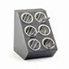 Cal-Mil 2049 Cylinder Holder, Double Tower, 6 Compartments, 11½" × 15¾" × 15¾" ABS Plastic, Black 1 image