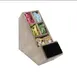 Cal-Mil 2052-110 Aspen Straw Holder, 13" x 6" x 15" Gray-Washed Pine Wood Condiment Stick Organizer 1 image