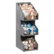 Cal-Mil 2053-83 Ashwood Condiment Organizer/Display, 5.5"W X 6.5"D X 15.5"H, 3-Tier, Clear Acrylic Edges 1 image