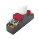 Cal-Mil 212 Classic Straw Organizer, 9-Section Dispenser, 3.75"W x 15.5"D x 5.25"H, Black Plastic 1 image