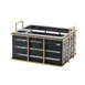 Cal-Mil 22085-10-90 Ice Housing, 13.75"W x 11"D x 6.75"H, Plastic With Pan, Gold Frame, Black 1 image