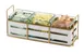 Cal-Mil 22091-15 Jar Display, 12.5"W X 4.5"D X 5.25"H (3) Glass Jars Included, Gold Wire Frame 1 image