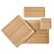 Cal-Mil 22099-91 Serving Tray, 9"W x 9"D x 1/2"H, Stackable, White Melamine, Natural Wood, Two Tone 2 image