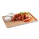 Cal-Mil 22100-91 Serving Tray, 13"W x 9"D, Rectangular, Stackable, White Melamine, Natural Wood 1 image