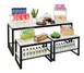 Cal-Mil 22341-64-15 2‑Tier Nesting Table, 64½" W x 18" D x 24¼" H, White Shelf, Metal Frame 2 image