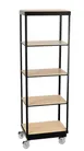 Cal-Mil 22343-5-71 Merchandising Cart, 5-Tier, 24"W x 16"D x 72"H, Maple Shelves, Metal Frame 1 image