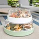 Cal-Mil 22346-8-12 8" Round Plate Cover, Stackable, 1" Vent Hole, Clear Plastic, Fits 22017-8 2 image