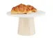 Cal-Mil 22378-127-71 Blonde Cake Stand, 12" Dia. X 7"H, Soft White Corian Plate, Maple Wood Base 1 image