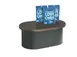 Cal-Mil 22411-7-112 Heritage Riser, 18" X 10" X 7"H, Oval, Dark Brown Oak Top And Black Metal Base 2 image