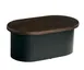 Cal-Mil 22411-7-112 Heritage Riser, 18" X 10" X 7"H, Oval, Dark Brown Oak Top And Black Metal Base 1 image