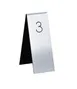 Cal-Mil 22623-10 Engraved Restaurant Table Number Tent, Vertical 1-3/4"W x 5"H, Silver/Black Finish 1 image