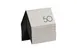 Cal-Mil 22625B-10 Engraved Number Tent Set, 26‑50 Nums, 5" W x 3½" H, Silver/Black Finish 1 image
