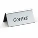 Cal-Mil 228-1-010 Beverage Tent Sign – Coffee Display, 3" W x 1½" H, Silver Metal Sign 1 image