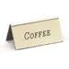 Cal-Mil 228-1-011 Beverage Tent Sign – 3"W x 1-1/2"H Gold Metal Tabletop Display for Coffee Menus 1 image